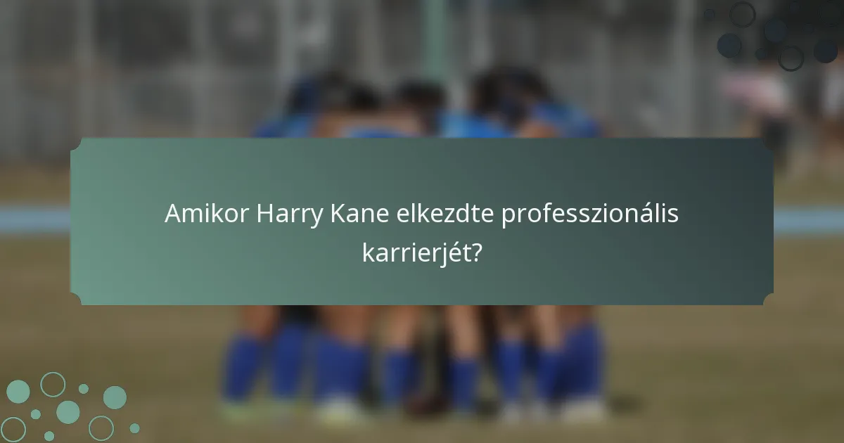 Amikor Harry Kane elkezdte professzionális karrierjét?